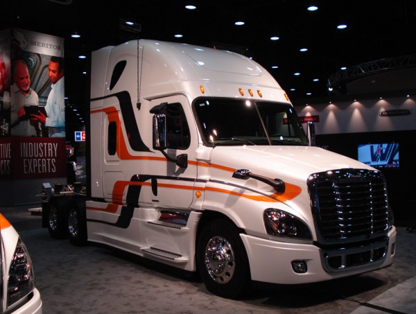 White Freightliner Semi