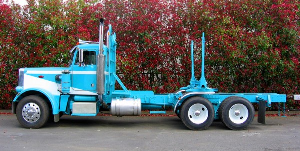 Blue Logging Truck