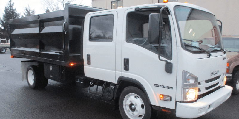 Isuzu NPR HD Landscape Body Upfit for All Oregon Landscaping Front of Vehicle