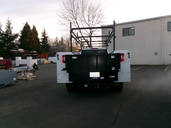 Mechanical contractor Chevy 3500 Truck Body Upfit Rear View